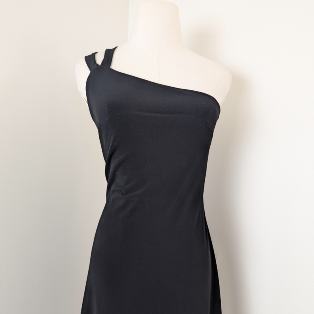 *Free with Purchase* 90's Jacob Mini Dress Asymmetrical Fitted Tight One Strap - Picture 9 of 11